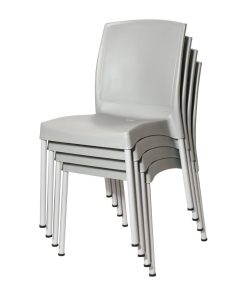 Bolero Elements Polypropylene Plain Side Chairs Grey 4 Pack (JA920)