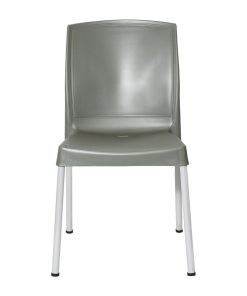 Bolero Elements Polypropylene Plain Side Chairs Olive Green 4 Pack (JA921)