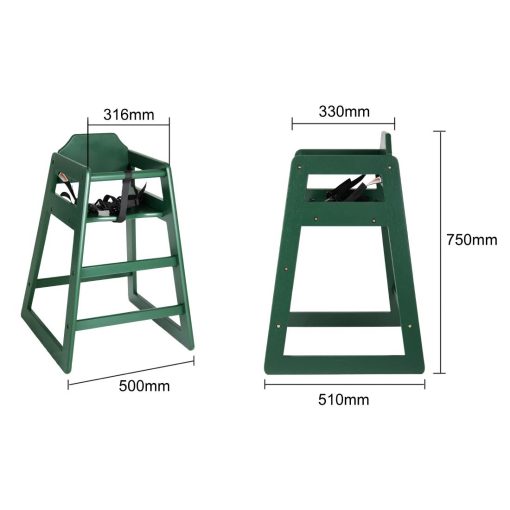 Bolero Wooden Highchair Forest Green (JB368)