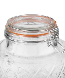 Olympia Geo Glass Clip-Top Drinks Dispenser with Wire Stand 8Ltr (JB379)