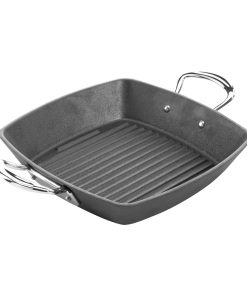 Britannia Cast Iron Double Handle Square Grill Pan 26cm (JC896)
