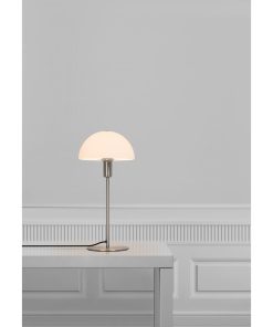 Nordlux Ellen 20 Indoor Table Lamp Brushed Steel Glass Shade (JE762)