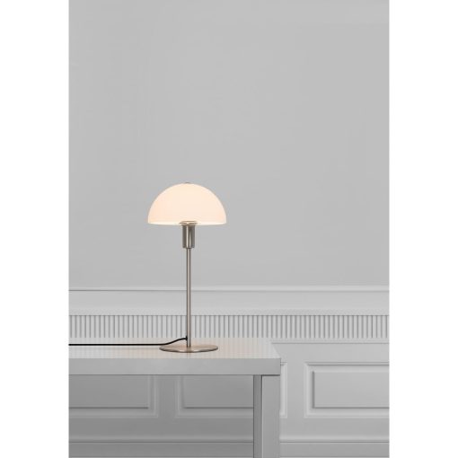 Nordlux Ellen 20 Indoor Table Lamp Brushed Steel Glass Shade (JE762)