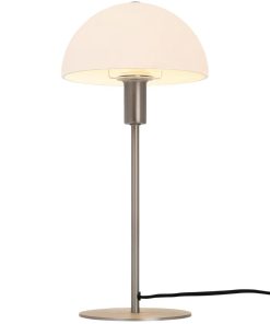 Nordlux Ellen 20 Indoor Table Lamp Brushed Steel Glass Shade (JE762)