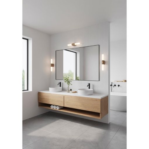 Nordlux Helva Double Basic Indoor Wall Light Wood Foil (JE786)