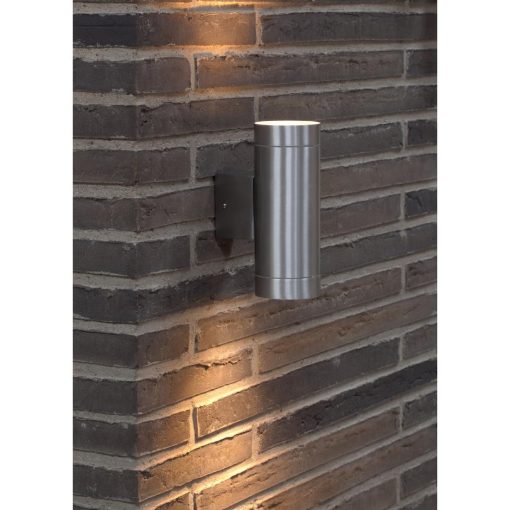 Nordlux Tin Maxi Double Outdoor Wall Light Aluminium (JE849)