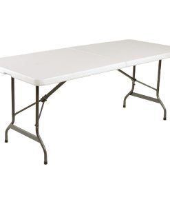 Bolero Rectangular Centre Folding Table 6ft White (LL001)