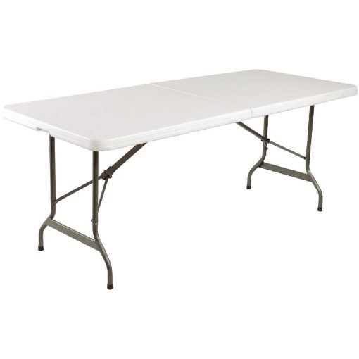 Bolero Rectangular Centre Folding Table 6ft White (LL001)