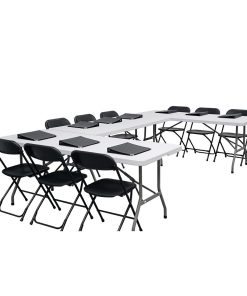 Bolero Rectangular Centre Folding Table 6ft White (LL001)