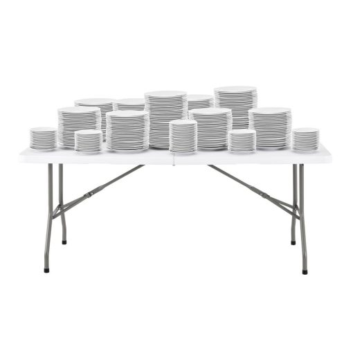 Bolero Rectangular Centre Folding Table 6ft White (LL001)