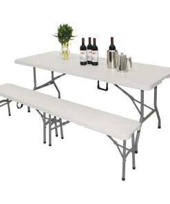 Bolero Rectangular Centre Folding Table 6ft White (LL001)