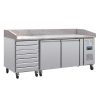 Polar U-Series Double Door Pizza Counter with Granite Top and Dough Drawers 290Ltr (UA080)