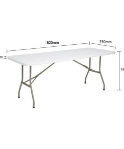 Bolero Rectangular Folding Table 6ft White (UU579)