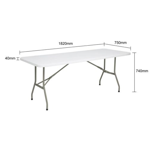 Bolero Rectangular Folding Table 6ft White (UU579)