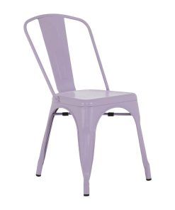Bolero Bistro Metal Chairs Lilac Pop 4 Pack (HW293)