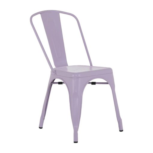 Bolero Bistro Metal Chairs Lilac Pop 4 Pack (HW293)