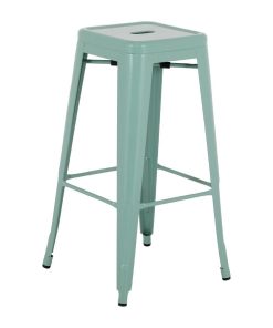 Bolero Bistro Metal High Stools Olive Green 4 Pack (HW294)