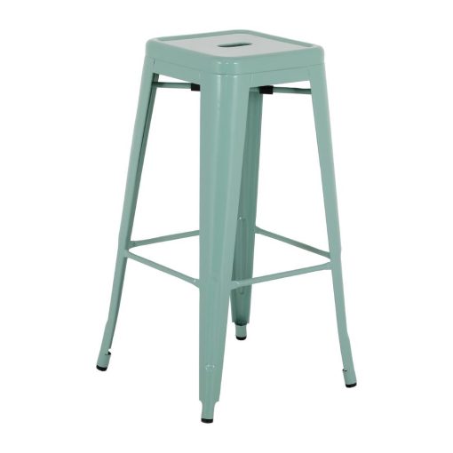 Bolero Bistro Metal High Stools Olive Green 4 Pack (HW294)