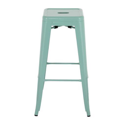 Bolero Bistro Metal High Stools Olive Green 4 Pack (HW294)