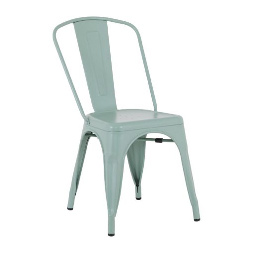 Bolero Bistro Metal Chairs Olive Green 4 Pack (HW295)