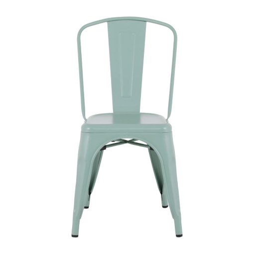 Bolero Bistro Metal Chairs Olive Green 4 Pack (HW295)