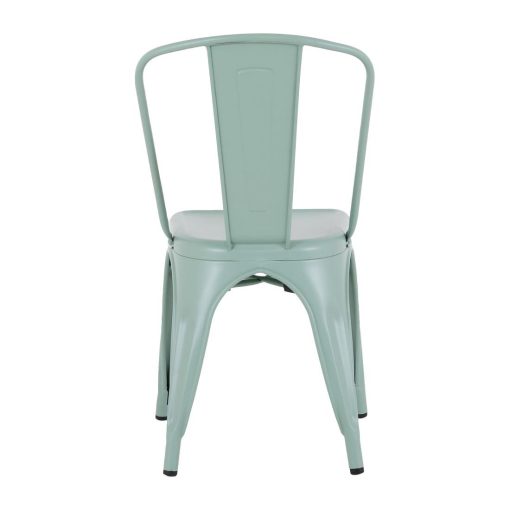 Bolero Bistro Metal Chairs Olive Green 4 Pack (HW295)