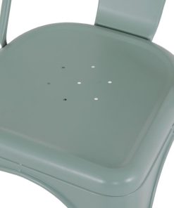Bolero Bistro Metal Chairs Olive Green 4 Pack (HW295)