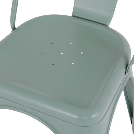 Bolero Bistro Metal Chairs Olive Green 4 Pack (HW295)