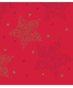 Swantex Lunch Napkins Merry and Bright Red 33x33cm 2ply 1-4 Fold 1000 pack (HY172)