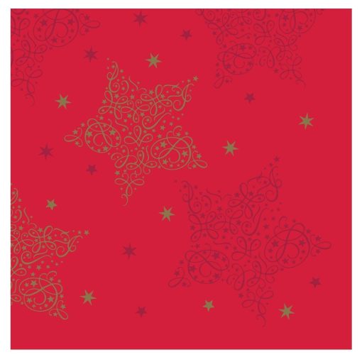 Swantex Lunch Napkins Merry and Bright Red 33x33cm 2ply 1-4 Fold 1000 pack (HY172)