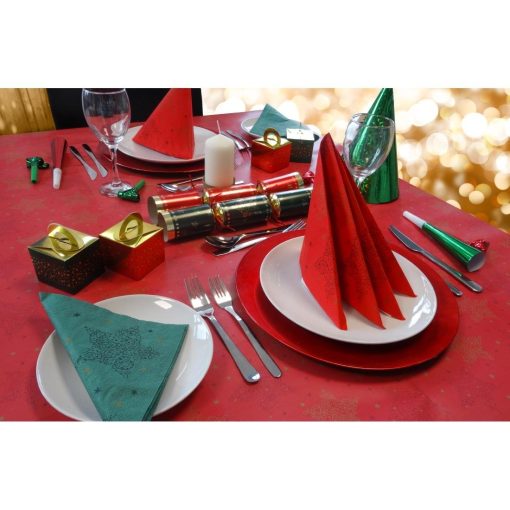 Swantex Lunch Napkins Merry and Bright Pine 33x33cm 2ply 1-4 Fold 1000 pack (HY173)