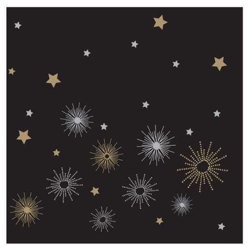 Swantex Lunch Napkins Midnight Sparkle 33x33cm 2ply 1-4 Fold 1000 pack (HY180)