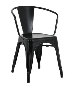 Bolero Bistro Curve Armchairs Black 4 Pack (HZ806)