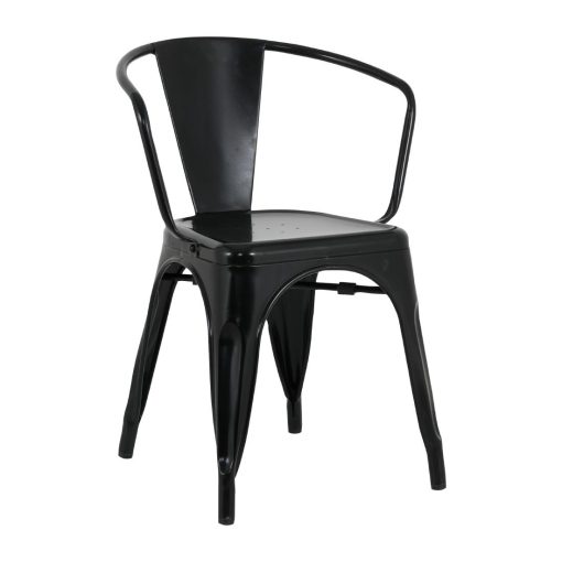 Bolero Bistro Curve Armchairs Black 4 Pack (HZ806)