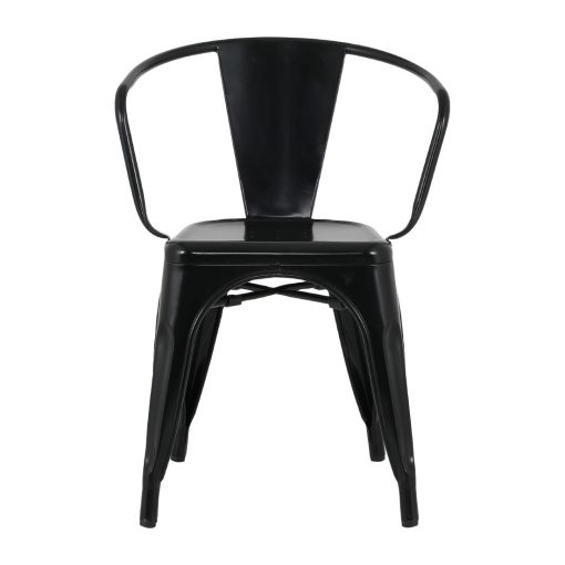 Bolero Bistro Curve Armchairs Black 4 Pack (HZ806)