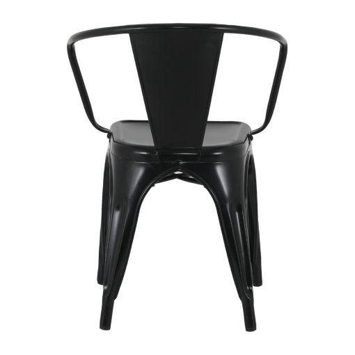 Bolero Bistro Curve Armchairs Black 4 Pack (HZ806)