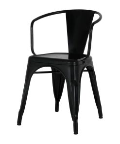 Bolero Bistro Curve Armchairs Black 4 Pack (HZ806)