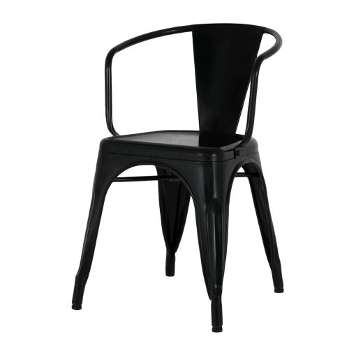 Bolero Bistro Curve Armchairs Black 4 Pack (HZ806)
