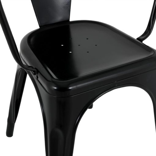 Bolero Bistro Curve Armchairs Black 4 Pack (HZ806)