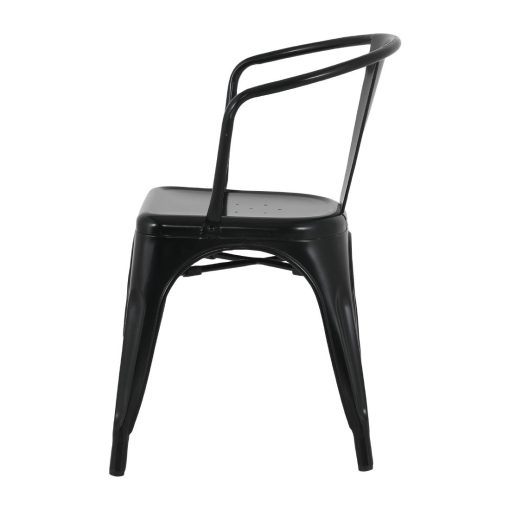 Bolero Bistro Curve Armchairs Black 4 Pack (HZ806)