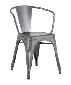 Bolero Bistro Curve Armchairs Gunmetal 4 Pack (HZ807)