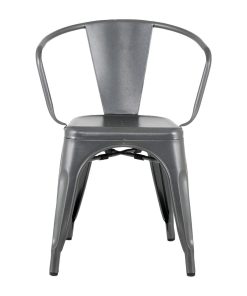 Bolero Bistro Curve Armchairs Gunmetal 4 Pack (HZ807)