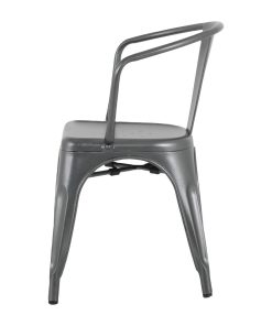 Bolero Bistro Curve Armchairs Gunmetal 4 Pack (HZ807)