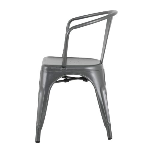 Bolero Bistro Curve Armchairs Gunmetal 4 Pack (HZ807)