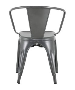 Bolero Bistro Curve Armchairs Gunmetal 4 Pack (HZ807)