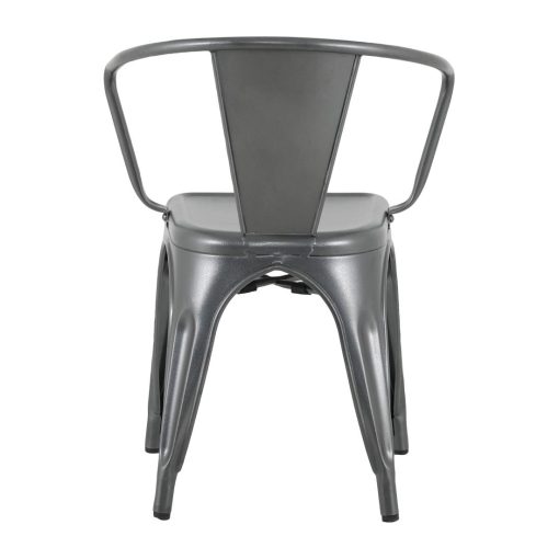 Bolero Bistro Curve Armchairs Gunmetal 4 Pack (HZ807)