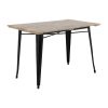Bolero Bistro Dining Table Slatted Mango Wood Top Black 1200mm (HZ810)