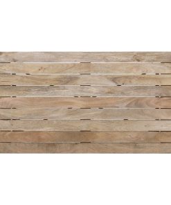 Bolero Bistro Dining Table Slatted Mango Wood Top Black 1200mm (HZ810)