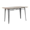 Bolero Bistro Dining Table Slatted Mango Wood Top Gunmetal 1200mm (HZ811)
