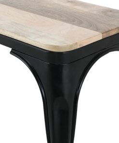 Bolero Bistro Indoor Bench Mango Wood and Black Frame 1000mm 2 Pack (HZ814)